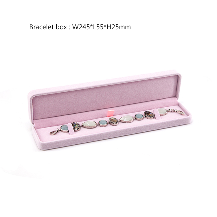 Custom Logo Velvet Bracelet Chain Packaging Boxes Bracelets and Ear Ring Box