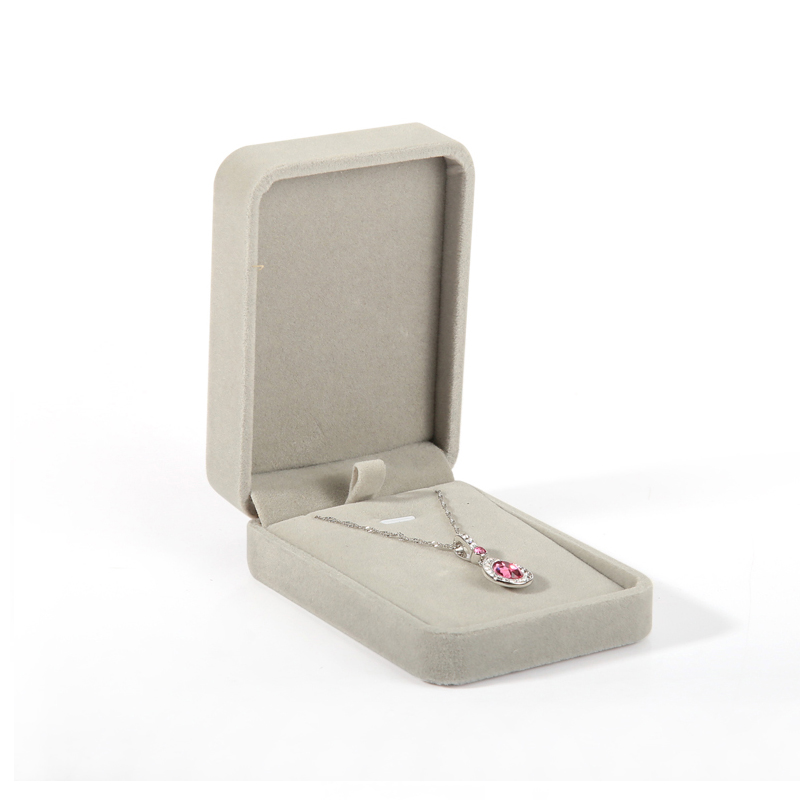 Custom large gray velvet jewelry wedding anniversary gift packaging boxes