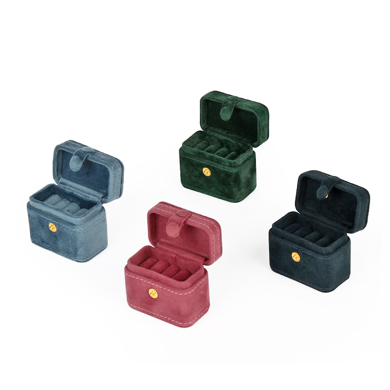 Custom small travel jewelry box organizer velvet jewelry storage case